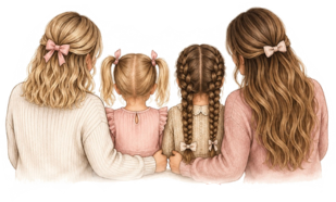 Nino Haartjes - moeders en dochters met haaraccessoires