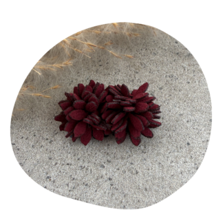 Leren bloem bordeauxrood