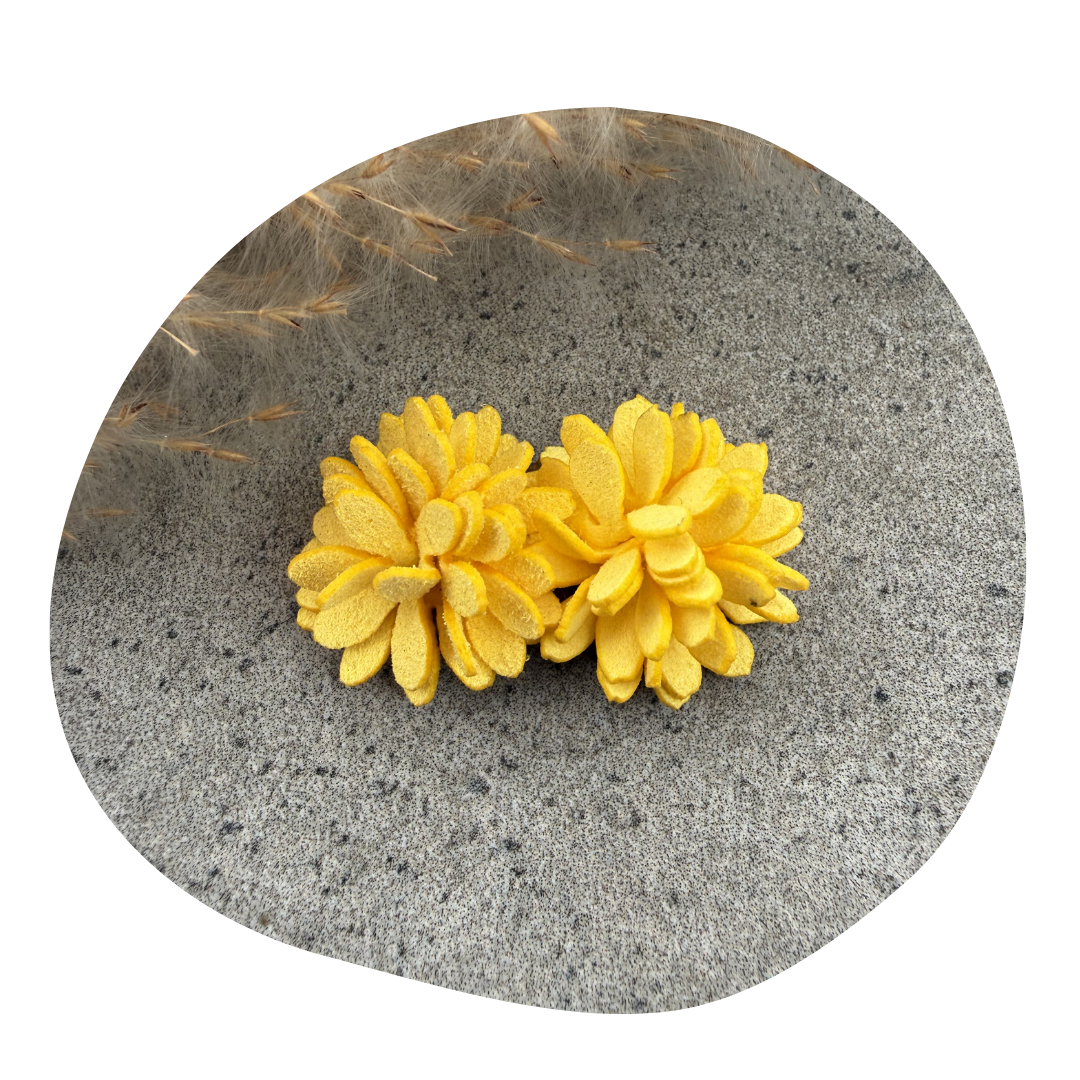 Leren bloem geel