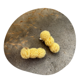 Pompom geel (2 stuks)