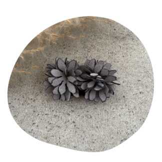 Leren bloem grijs
