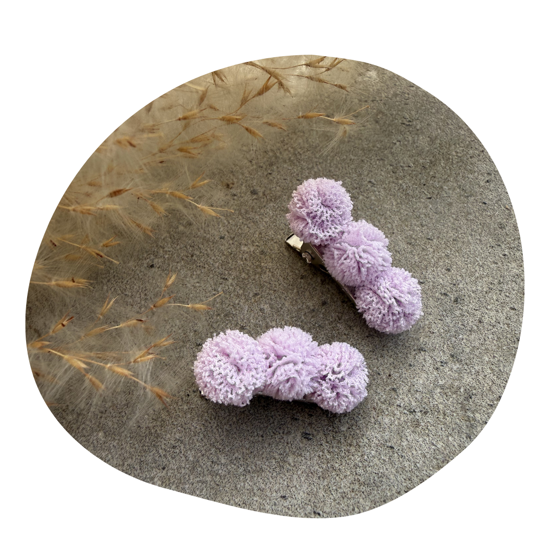 Pompom lila (2 stuks)