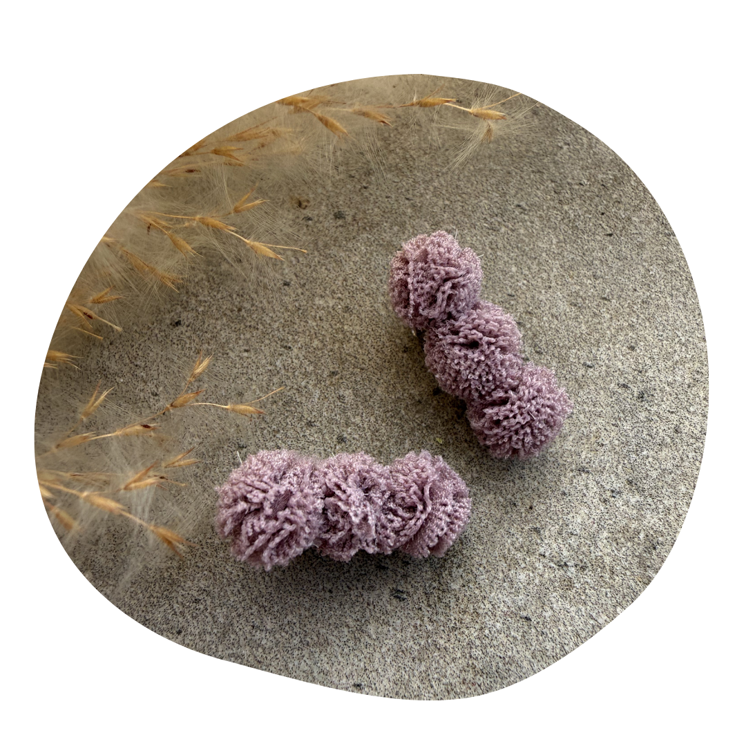 Pompom baby mauve (2 stuks)