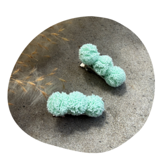 Pompom mintgroen (2 stuks)