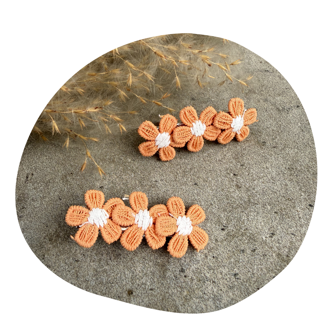 Kleine bloem oranje (2 stuks)