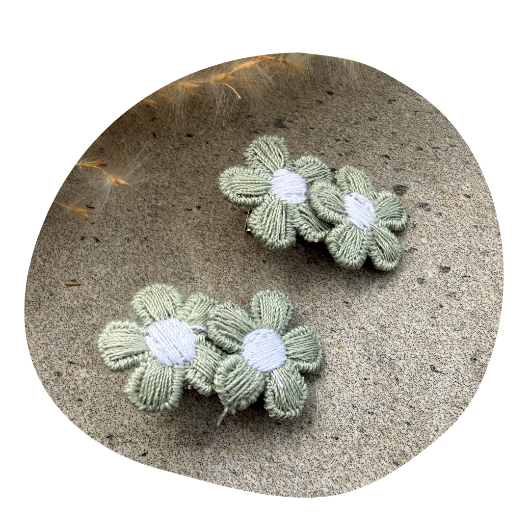 Kleine bloem oudgroen (2 stuks) - Image 9