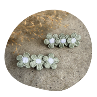 Kleine bloem oudgroen (2 stuks)