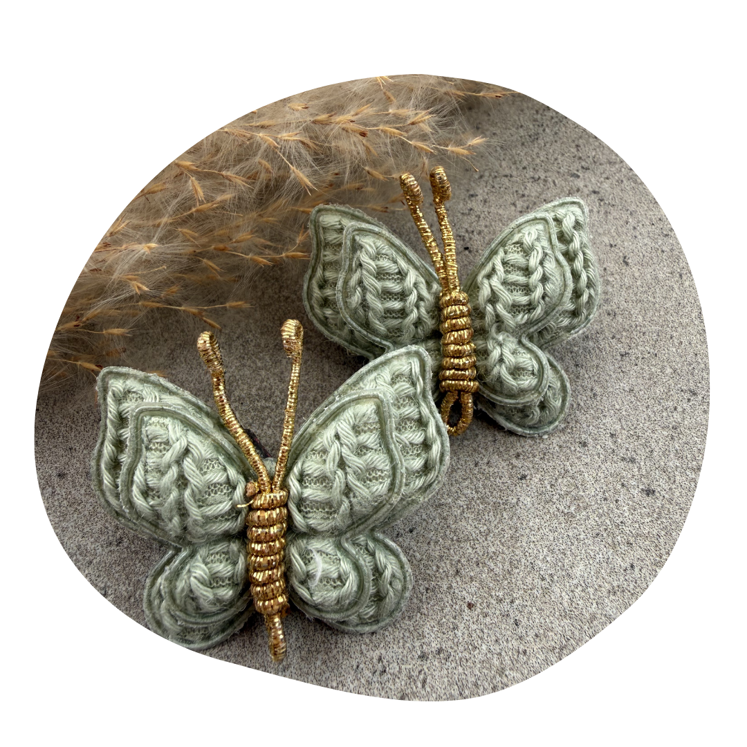 Vlinder oudgroen (2 stuks)