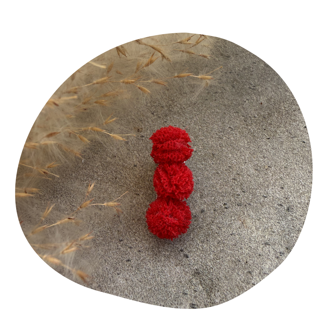 Pompom baby rood (2 stuks)
