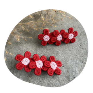 Kleine bloem rood-roze (2 stuks)