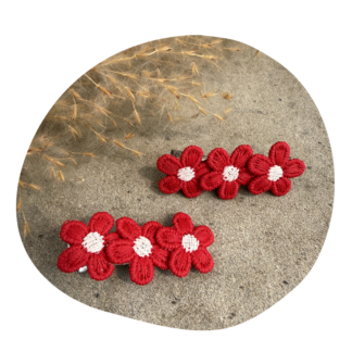 Kleine bloem rood-wit (2 stuks)