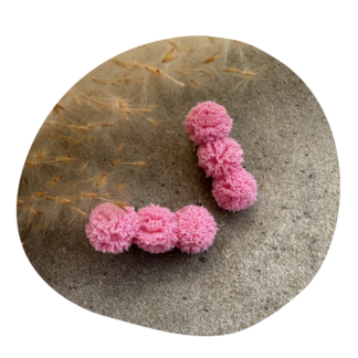 Pompom roze (2 stuks)
